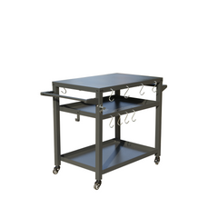 3-Shelf Outdoor Grill Table, Grill Cart with Wheels, Outdoor Pizza Oven and Food Prep Table, Blackstone Table with Stainless Steel Tabletop, Grill Stand for Blackstone Griddle for Outside BBQ