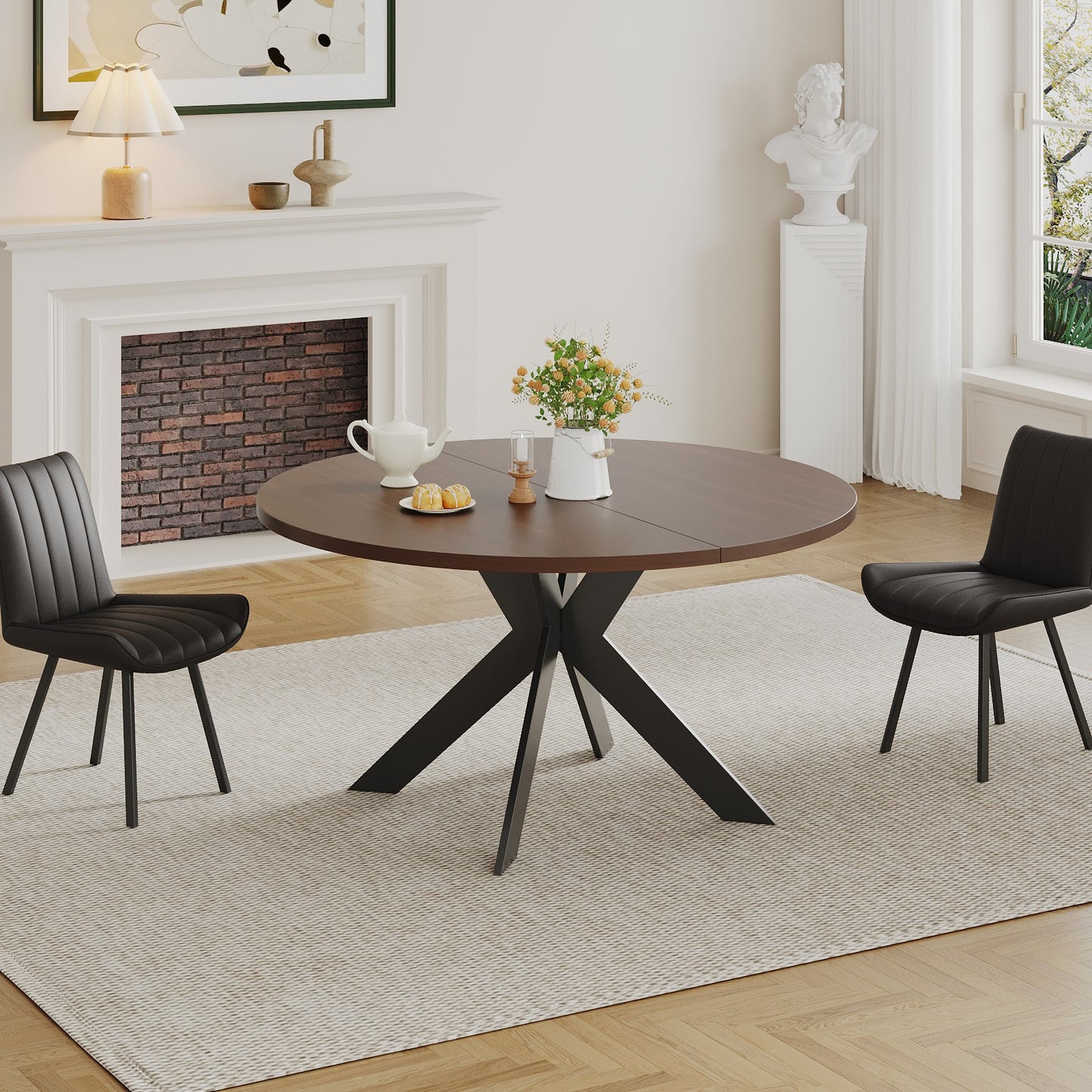 2 BLACK Dining Chairs,set of 2 image 2