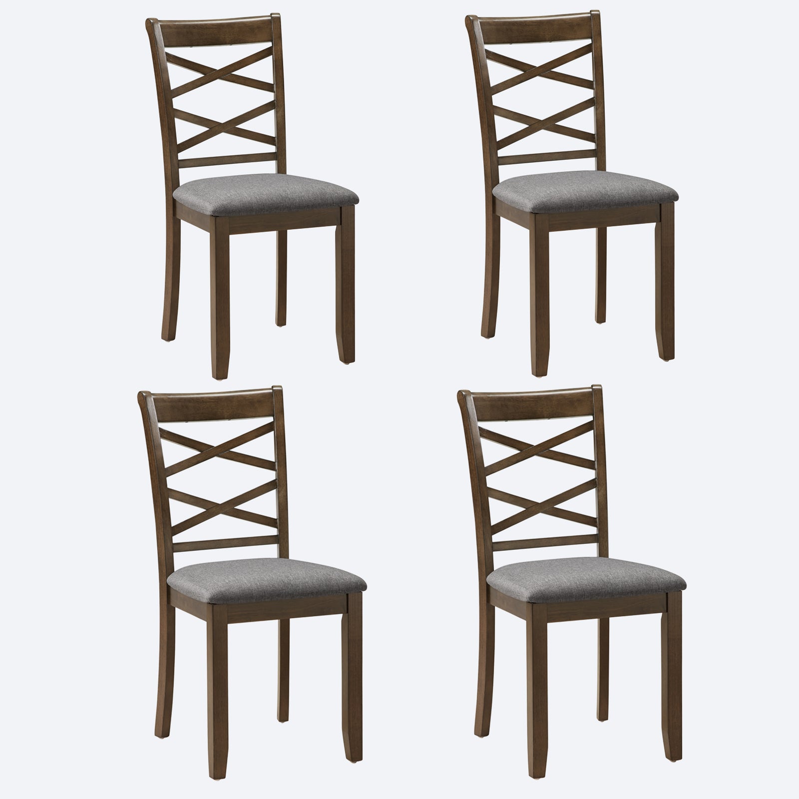 Dining Chairs Only, Wooden Dining Chairs Set of 4, Kitchen Chair with Padded Seat, Upholstered Side Chair for Dining Room, Living Room, Walnut image 1