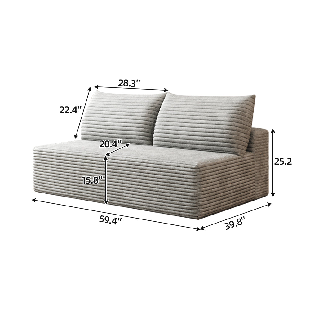 Cloud Sectional Couch,Modern Modular Sofa with Deep Seat, Upholstered Couches for Living Room Bedroom,No Assembly Required,Grey(Plush Corduroy Fabric) image 4