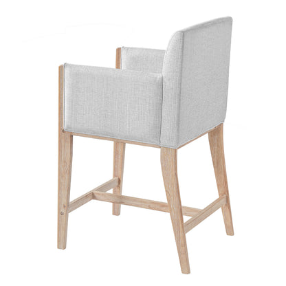24'' Seat Height Upholstered Counter Stools with Arms for Kitchen Island/Dining Room, Set of 2 image 7