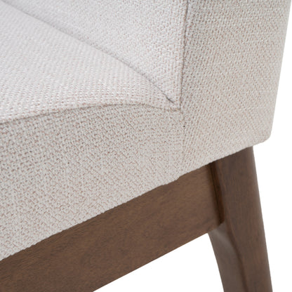 Set of 2 Contemporary Dining Chairs - Upholstered Seat and Backrest, Rubberwood Legs, Walnut + Light Beige (same sku: 58924.00WNT / N759P288155K) image 9