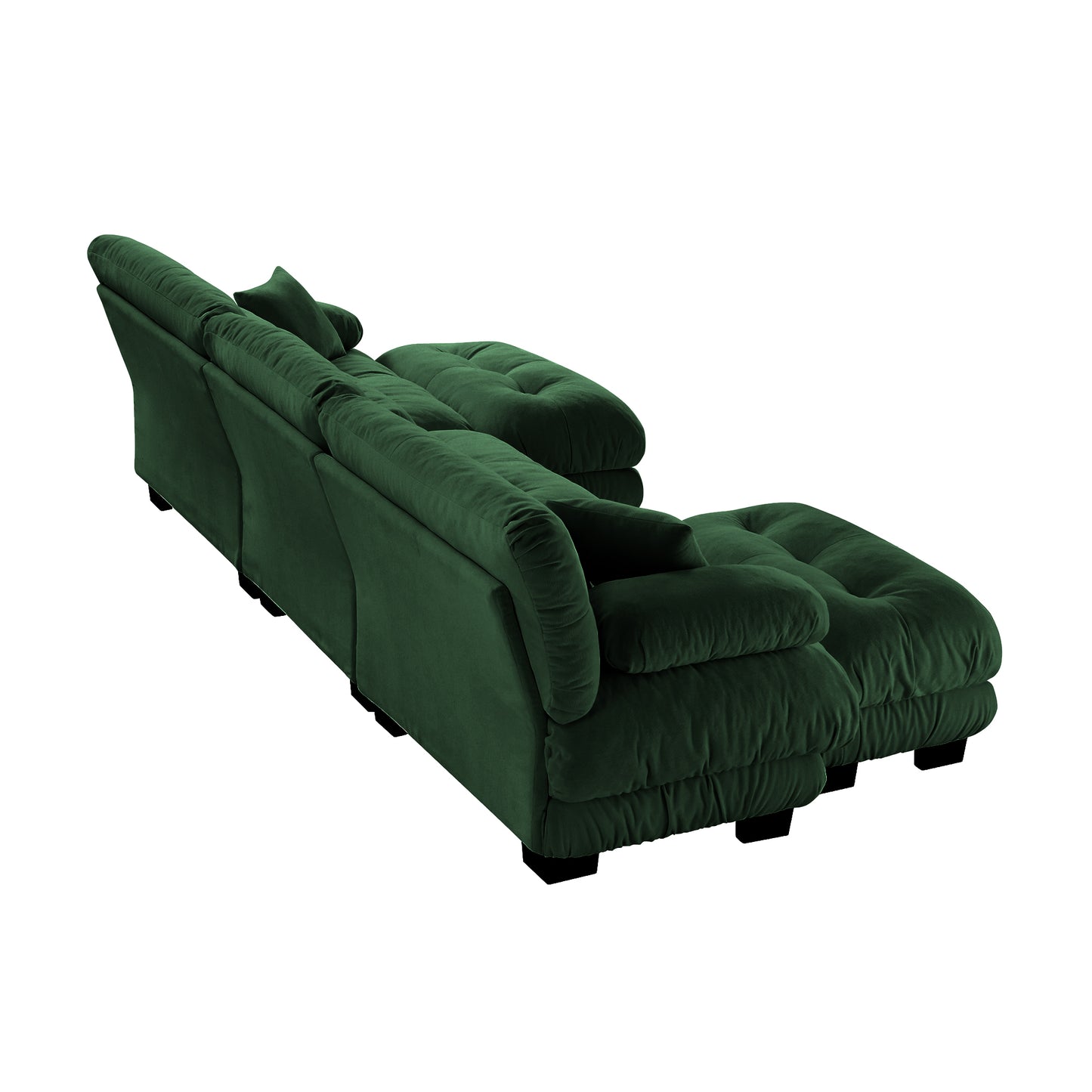 Luxury Modular Sectional Sofa Couch - Oversized U Shaped Cloud Couch for Living Room,Deep Seat Sofa Couch with 2 Ottomans,Chenille Green image 12