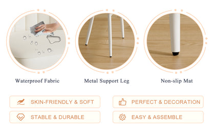 White dining chairs and living room chairs. Metal legs provide strong support, suitable for kitchens, living rooms, and restaurants. image 11