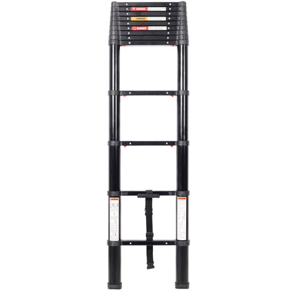 12.5FT Telescopic Ladder Aluminum Ladder with Non-Slip Feet, Slow Down Safety Function Portable Extension Ladder for Household and Outdoor Working, 330lb Capacity Black image 3