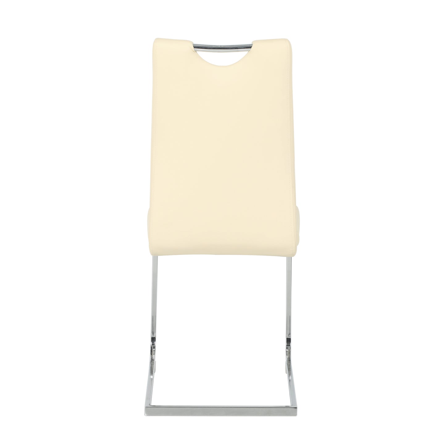 Modern Light Yellow PU dining chair living room chair upholstered chair, electroplated metal chair leg design, kitchen, living room, bedroom, dining room side chair (Set of 2) image 4