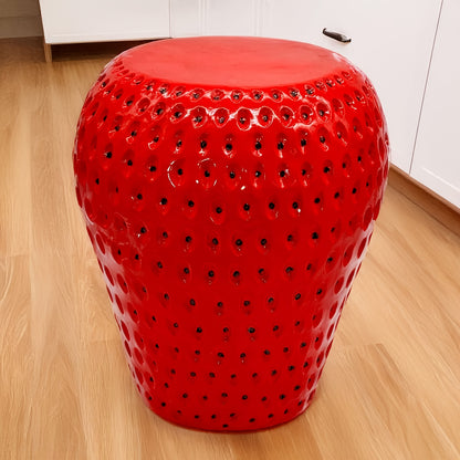 Strawberry Fruit Stool, 13.4"Oversized Resin Stool, Side Table, Home Decor Plant Stand Garden Indoor Outdoor Decorations, Multi-Purpose Innovative Garden Furniture image 1