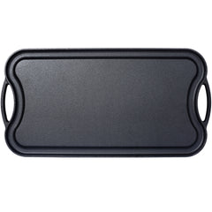 Pre-Seasoned Cast Iron Reversible Rectangular Grill/Griddle, Black,20inch x 10inch