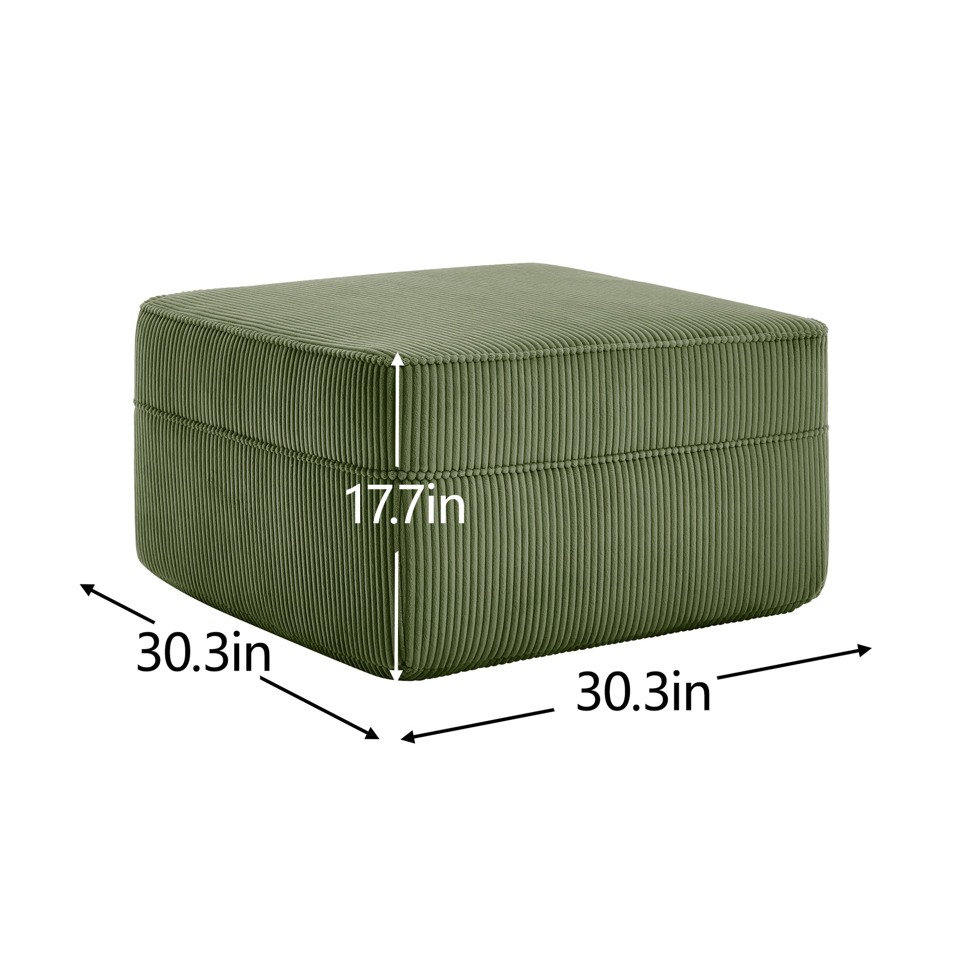 Martha Ottoman Corduroy -Green image 6