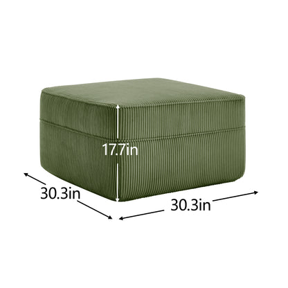 Martha Ottoman Corduroy -Green image 6
