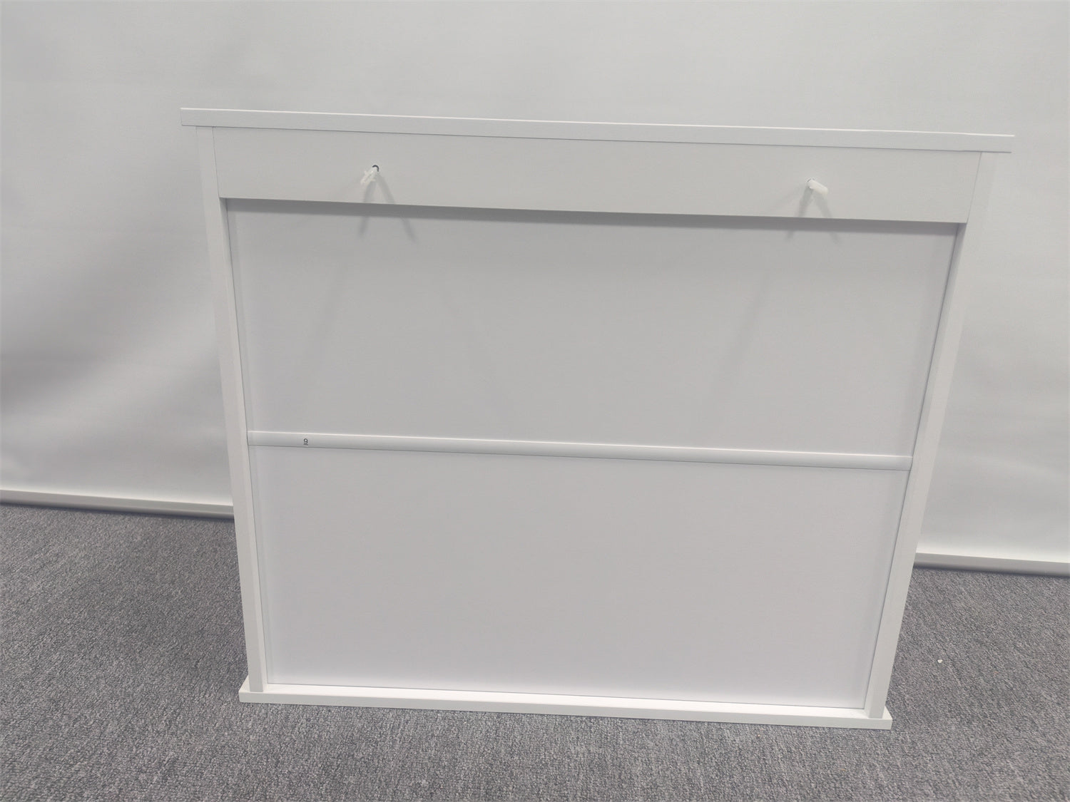 Bathroom wall-mounted cabinet, louvered double-door wall-mounted bathroom storage cabinet, practical medicine cabinet, household wall storage cabinet, white. image 2