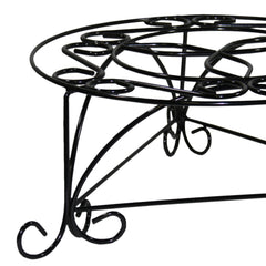6.25" H Mosaic Cast Metal Black / Gold Plant Stand
