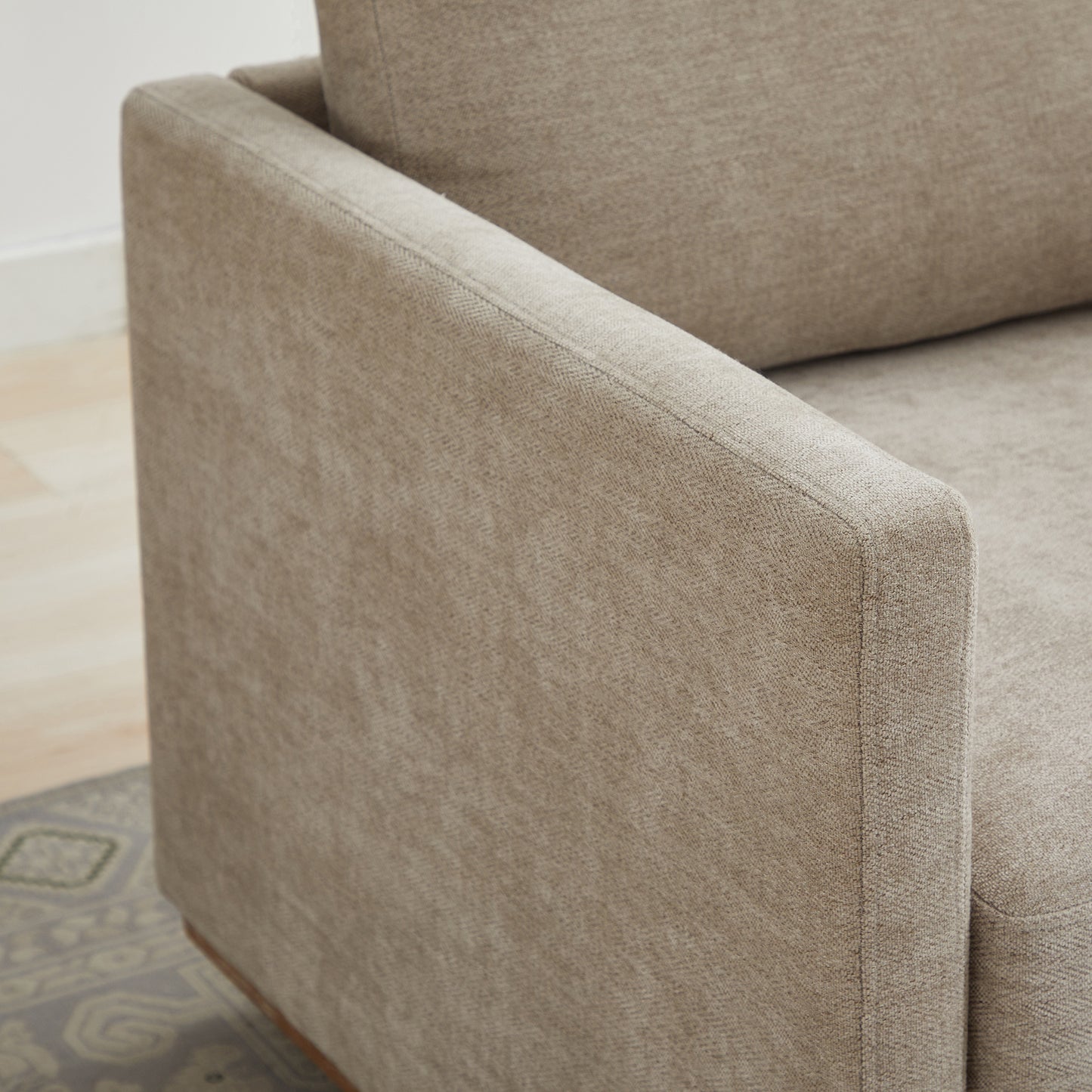 30.7"W Square Upholstered 360° Swivel Accent Chair and Comfy Single Sofa Chair with a Weathered Finished Wooden Base, Club Lounge Reading Armchair for Living Room Bedroom Apartment Nursery. Taupe image 8
