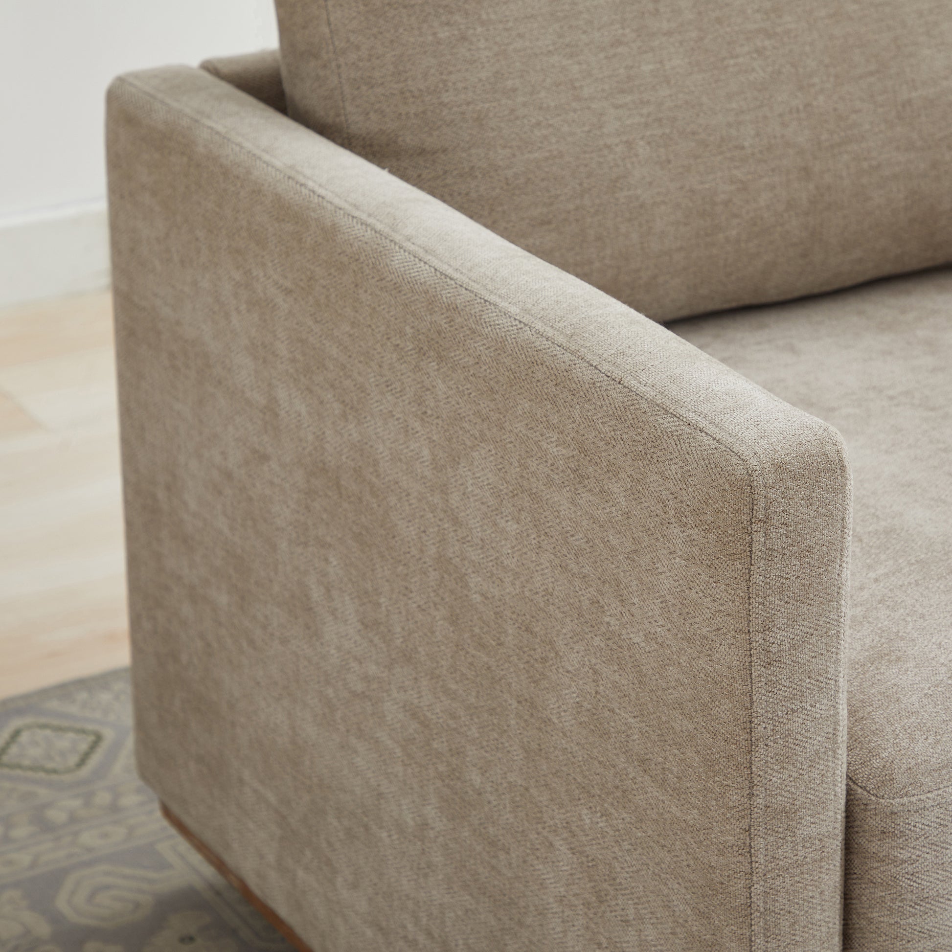30.7"W Square Upholstered 360° Swivel Accent Chair and Comfy Single Sofa Chair with a Weathered Finished Wooden Base, Club Lounge Reading Armchair for Living Room Bedroom Apartment Nursery. Taupe image 8