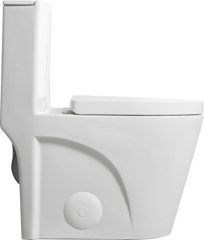 1.1/1.6 GPF Tornado Flush One-Piece Toilet for bathrooms,Siphonic S-trap 12",Elongated Bowl with Soft Close Seat,Powerful Dual Flush MAP 1000g,Comfort Chair Seat ADA Height 17", White 26T01-GW image 7