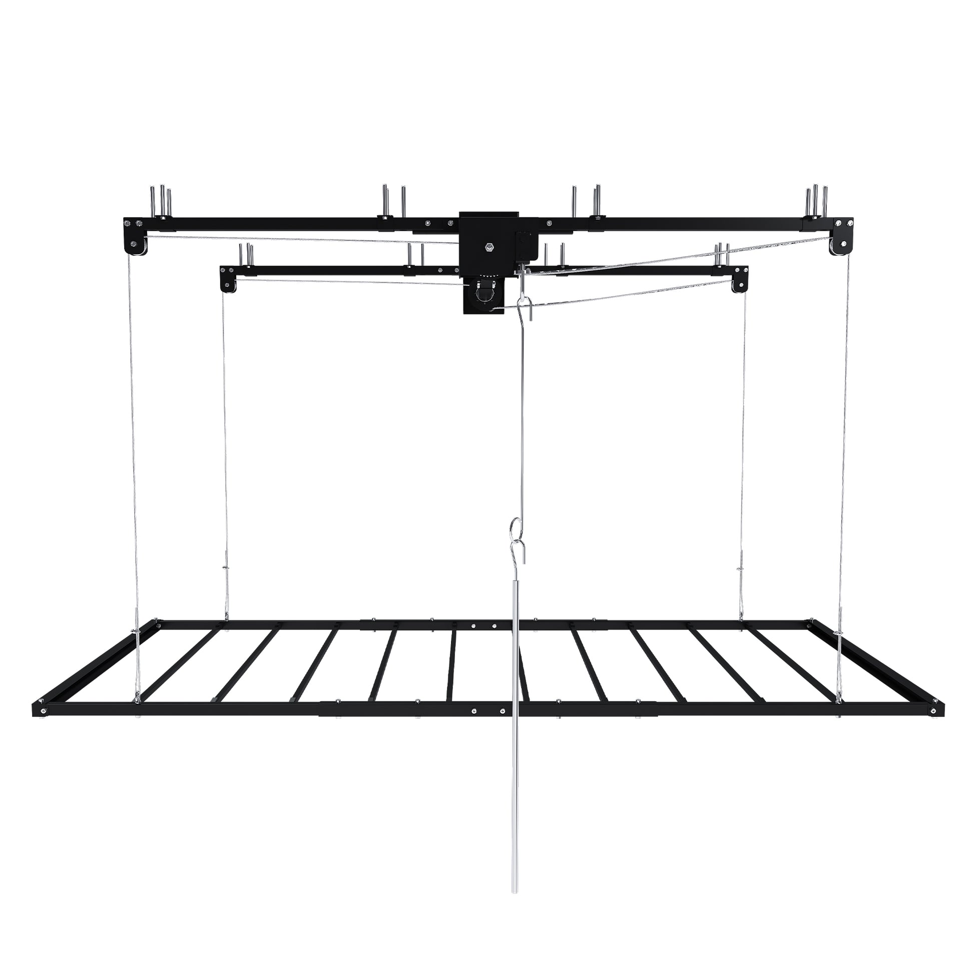 Black Overhead Garage Storage Rack 3x6 FT for High Ceilings 10-12 FT, 370LBS Capacity All-Steel Construction with Safety Lock (Installation Required, Heavy-Duty Garage Organizer) RR image 12