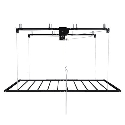 Black Overhead Garage Storage Rack 3x6 FT for High Ceilings 10-12 FT, 370LBS Capacity All-Steel Construction with Safety Lock (Installation Required, Heavy-Duty Garage Organizer) RR image 12