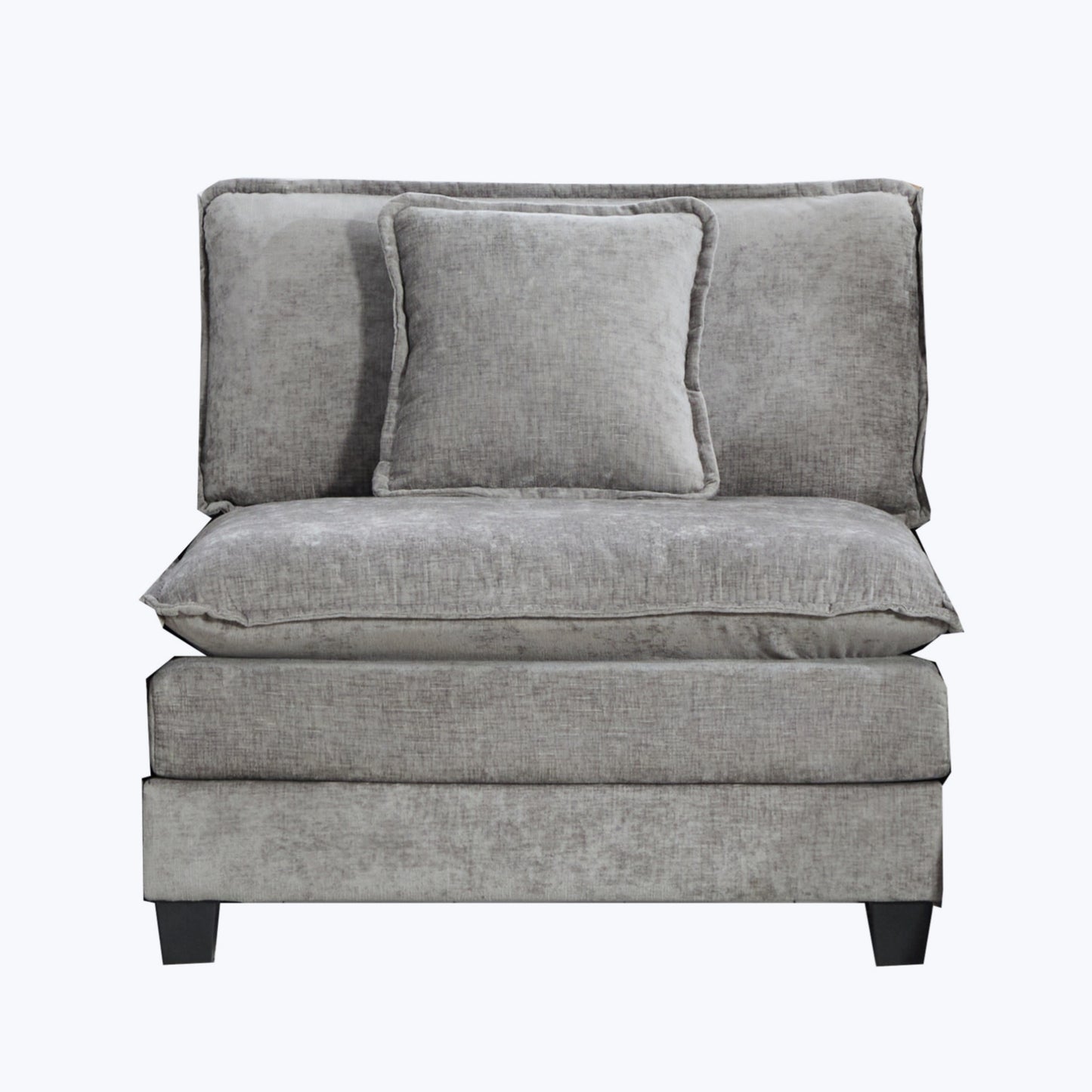 Cloud Sofa one Seat (Armrests are not included), Modern Sectional Couch, for Living Room Bedroom and Apartment, Comfy Double Layer Upholstered Seat Cushion, Breathable Chenille Fabric, Gray,SW501BGY image 1