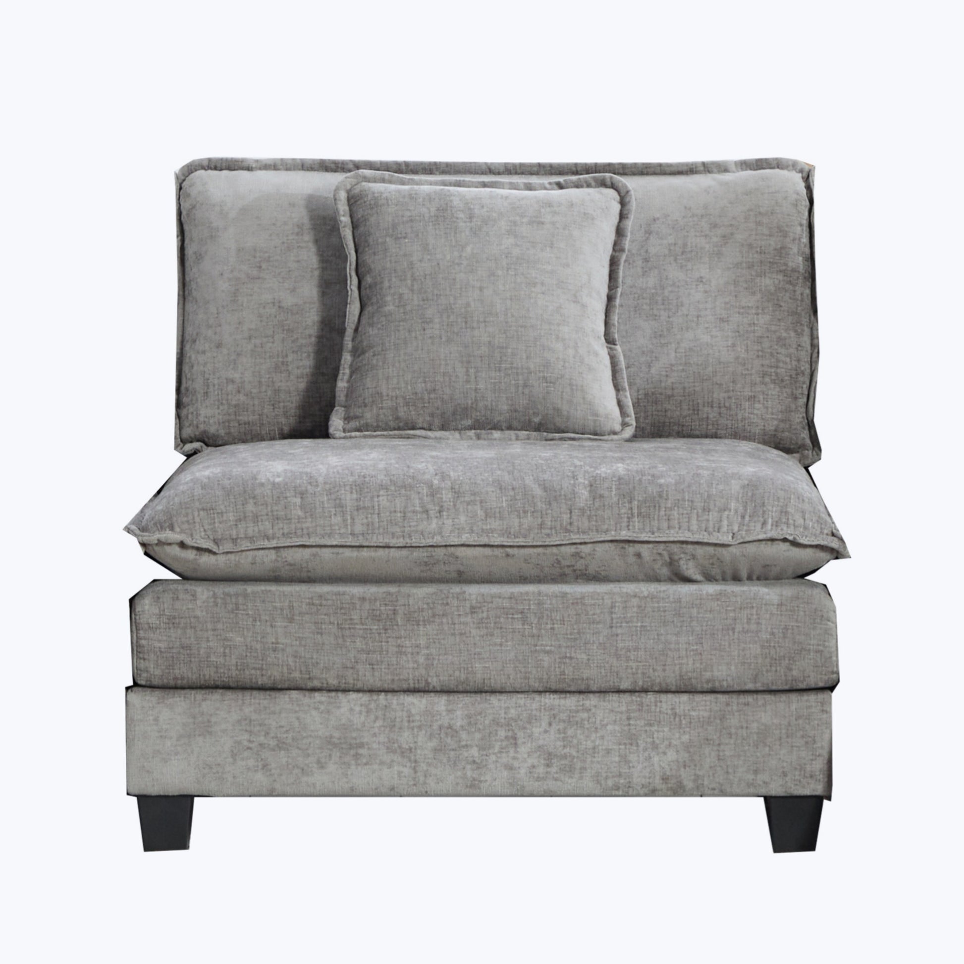 Cloud Sofa one Seat (Armrests are not included), Modern Sectional Couch, for Living Room Bedroom and Apartment, Comfy Double Layer Upholstered Seat Cushion, Breathable Chenille Fabric, Gray,SW501BGY image 1