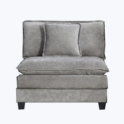 Cloud Sofa one Seat (Armrests are not included), Modern Sectional Couch, for Living Room Bedroom and Apartment, Comfy Double Layer Upholstered Seat Cushion, Breathable Chenille Fabric, Gray,SW501BGY image 1
