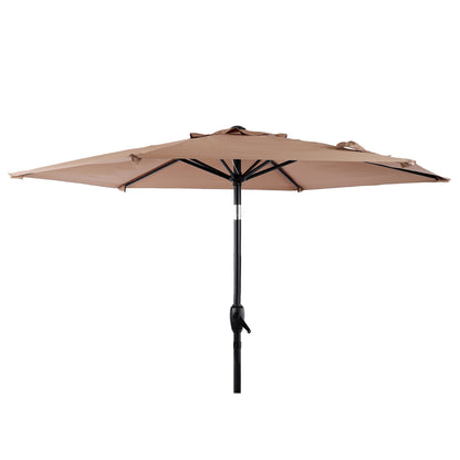 7.5 FT Patio Umbrella, Outdoor Market Yard Umbrella, Sun Shade Umbrella with Push Button Tilt and Crank Mechanism for Garden, Deck, Pool and Backyard, Not Include Umbrella Base, Brown image 8