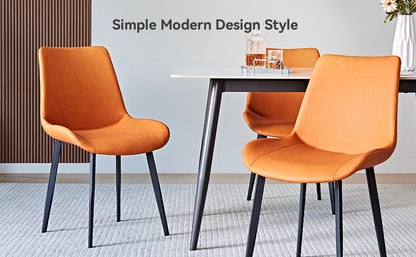 Grey PU Leather & Iron Leg Dining Chairs (2-Piece) image 5
