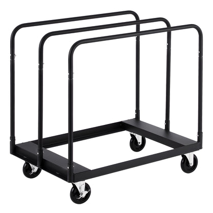 Drywall Cart Dolly, 1800 lbs Load Capacity, Steel Panel Truck Cart with 5 inch Swivel Casters, Lumber Drywall Dolly with with Tie-Down Strap & 3 Side Handrails for Factory, Warehouse, Garage, Black image 2
