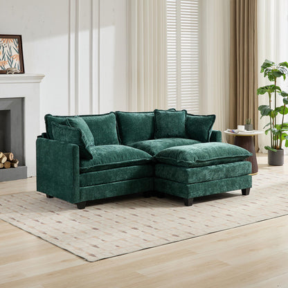 Cloud Sofa LoveSeat (Ottoman is not included), Modern Sectional Couch, for Living Room Bedroom and Apartment, Comfy Double Layer Upholstered Seat Cushion, Breathable Chenille Fabric, Green,SW5012GN image 8