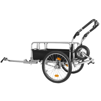 3-in-1 Heavy-Duty Bike Cargo Trailer –Bike Compatible Steel Frame, 110lb Capacity, Convertible Stroller & Pull Cart w/Suspension, 20" Wheels & Accessories image 6