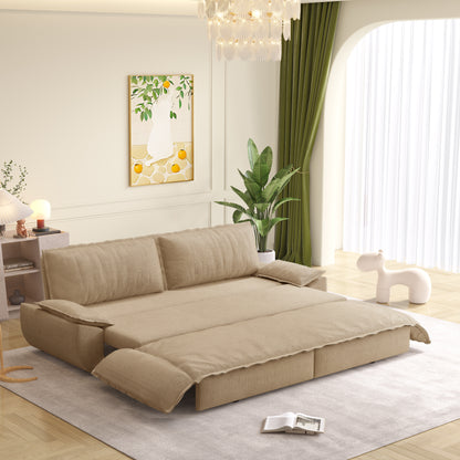 73.2" Queen Pull Out Sofa Bed,3-in-1 Convertible Sleeper Sofa,Multi-Functional Corduroy Loveseat Bed,Camel(Old sku:W1885S00234) image 7