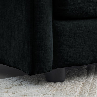 Chenille Fabric Ottomans Footrest to Combine with 2 Seater Sofa, 3 Seater Sofa and 4 Seater Sofa, Black Chenille image 5
