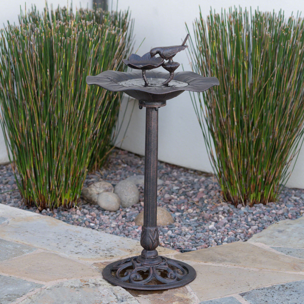 Outdoor Aluminum and Iron Bird Bath