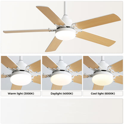 (Same as W882P164332) 42 Inch Modern Ceiling Fan With LED Light 5 Blades Remote Control Reversible DC Motor White image 3