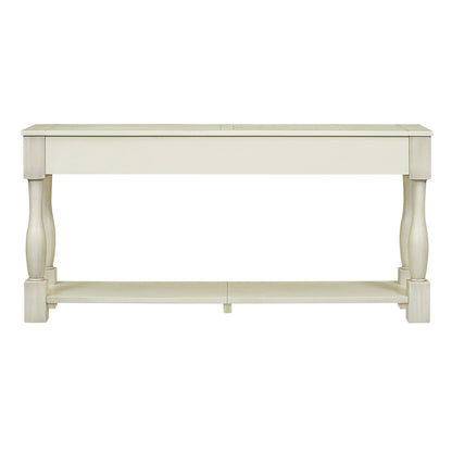 TREXM Console Table 63" Long Console Table with Drawers and Shelf for Entryway, Hallway, Living Room (Antique White, OLD SKU: WF314993AAK) image 7