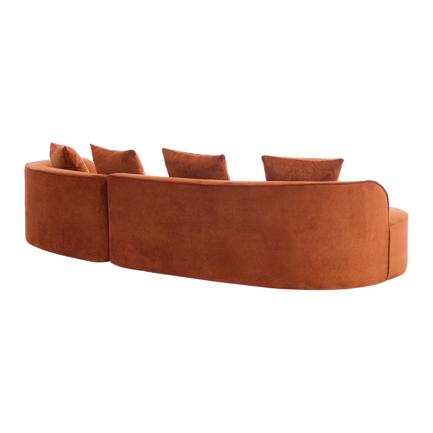 126" Curved Sectional Sofa (Dark Orange-D28 Full Foam) image 5