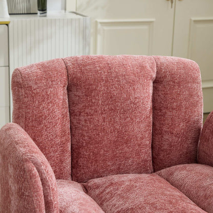 Modern Chenille Swivel Office Chair, Height Adjustable Task Chair with Convertible Multi-Position Armrests, Comfy Double Cushioned Desk Chair for Home, Study,Vanity & Living Room, Blush Pink,SW5028PK image 12