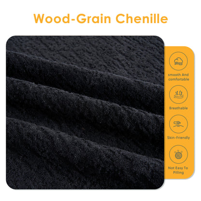 Compression Sponge Sofa Black Curved Modular Sectional, 30D High-Density Chenille Sleeper Couch for Apartment,Living room 110"L image 5