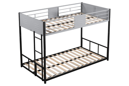 Metal Twin over Twin Bunk Bed with Vent Board/ Heavy-duty Sturdy Metal/ Noise Reduced/ Safety Guardrail/ CPC Certified image 6