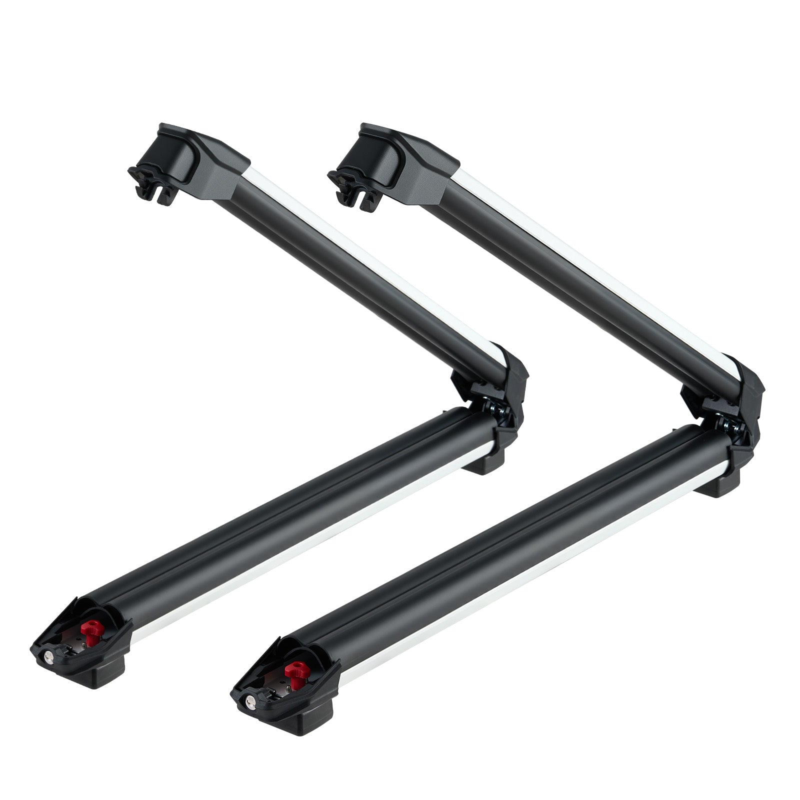Ski & Snowboard Roof Rack, Carry up to 6 Pairs of Skis or 4 Snowboards, 2 PCS Aluminum Universal Car Roof Rack with Lock & Rubber Padding, Carrier for Fishing Rod, Fit Most Slotted Crossbars image 2