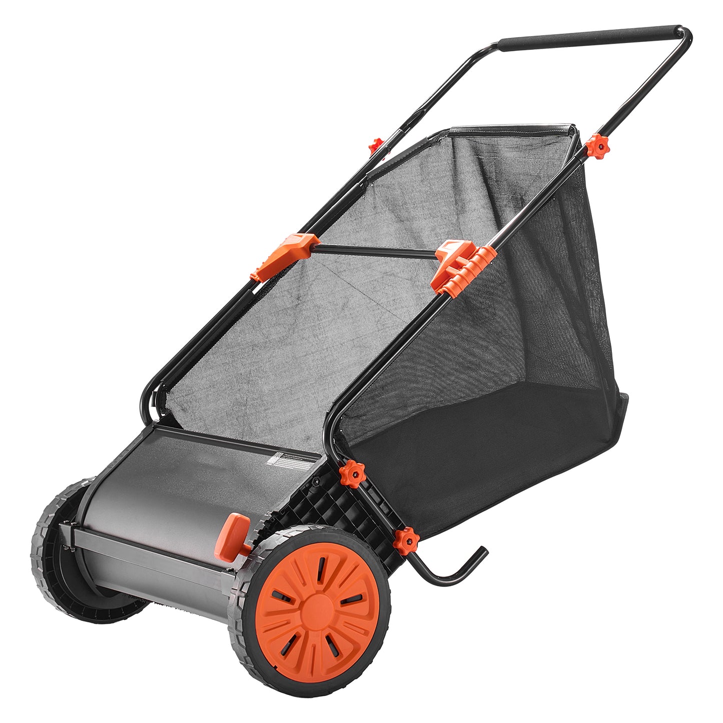 Push Lawn Sweeper, 26 in Leaf & Grass Collector with 7 cu. ft. Hopper Bag, Adjustable Brush Height & Spinning Brushes, Heavy Duty Yard Sweeper with Rubber Wheels for Leaves Grass Cleanup image 1