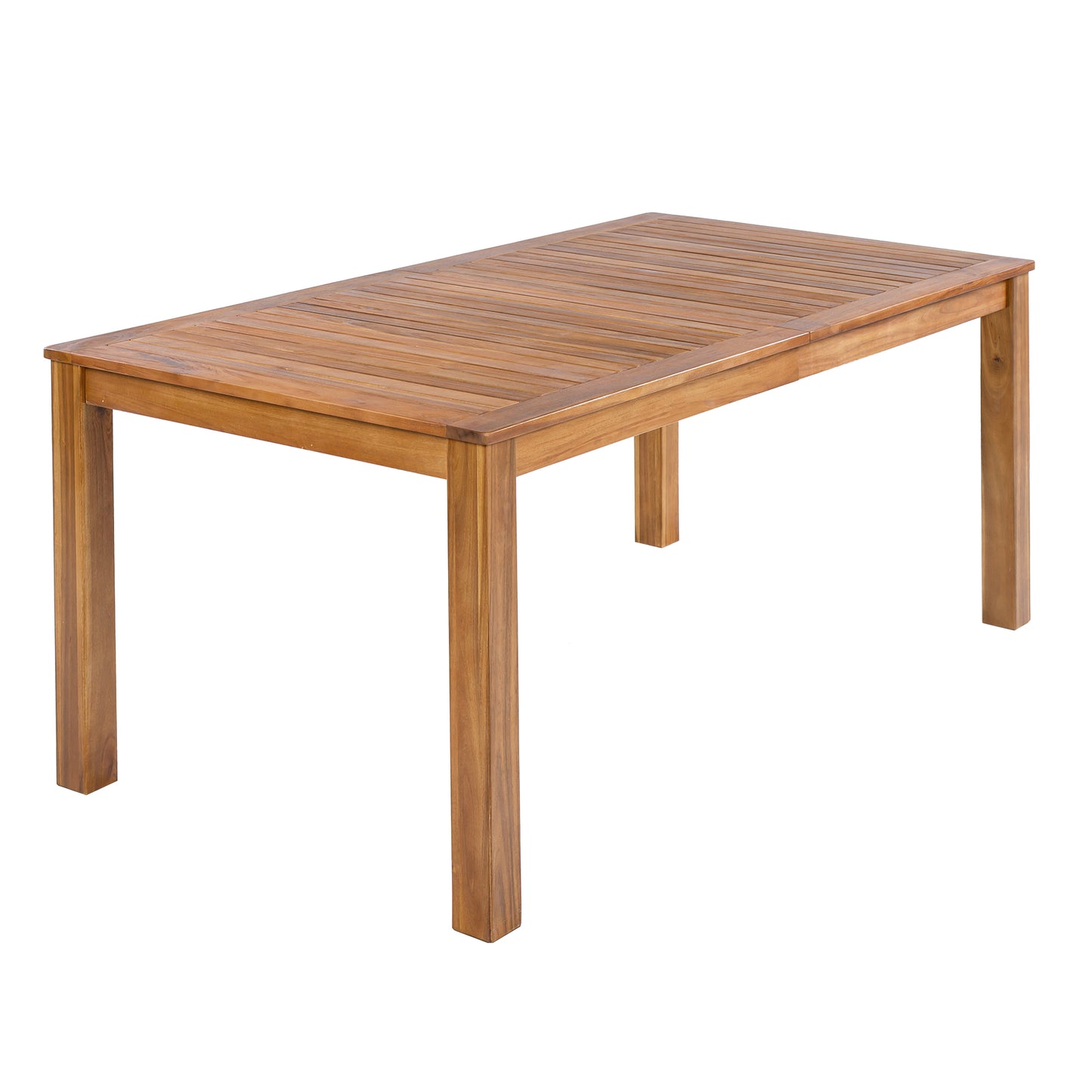 TOPMAX Patio Wooden Dining Table, Outdoor 67"L Rectangular Table for Poolside, Backyard, Garden, Indoor/Outdoor, Natural image 6