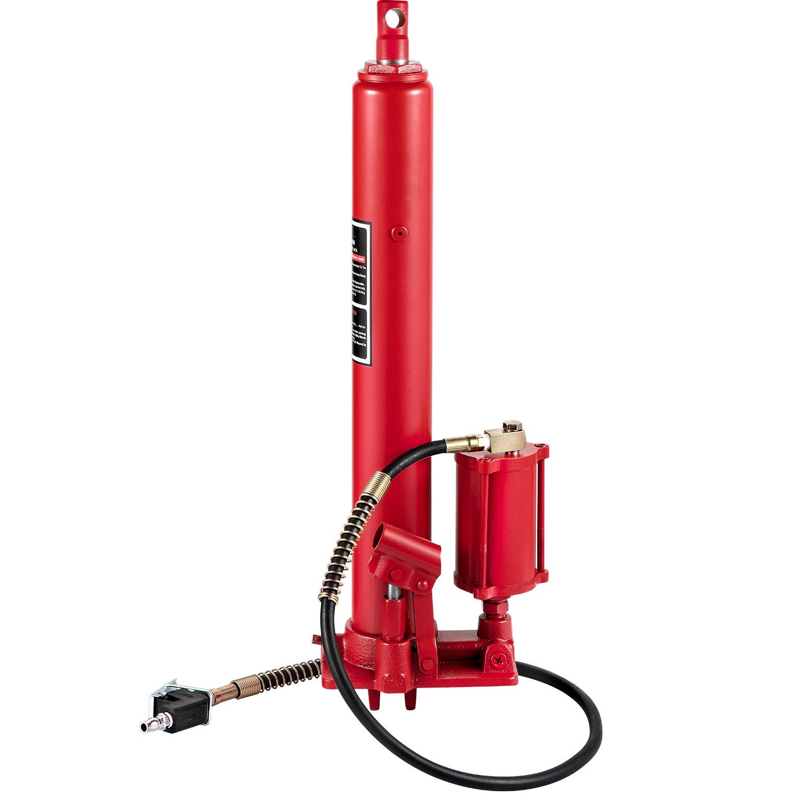 Hydraulic/Pneumatic Long Ram Jack, 8 Tons/17363 lbs Capacity, with Single Piston Pump and Clevis Base, Manual Cherry Picker w/Handle, for Garage/Shop Cranes, Engine Lift Hoist, Red image 1