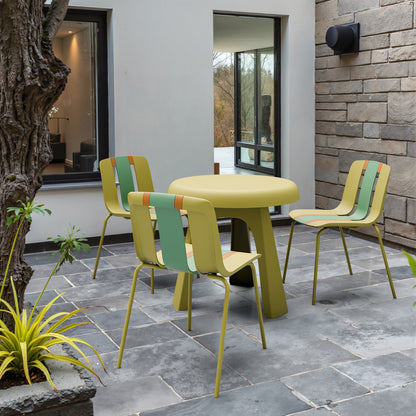 Summer 4-Pack Modern Striped Color Block Chairs – Indoor Setting