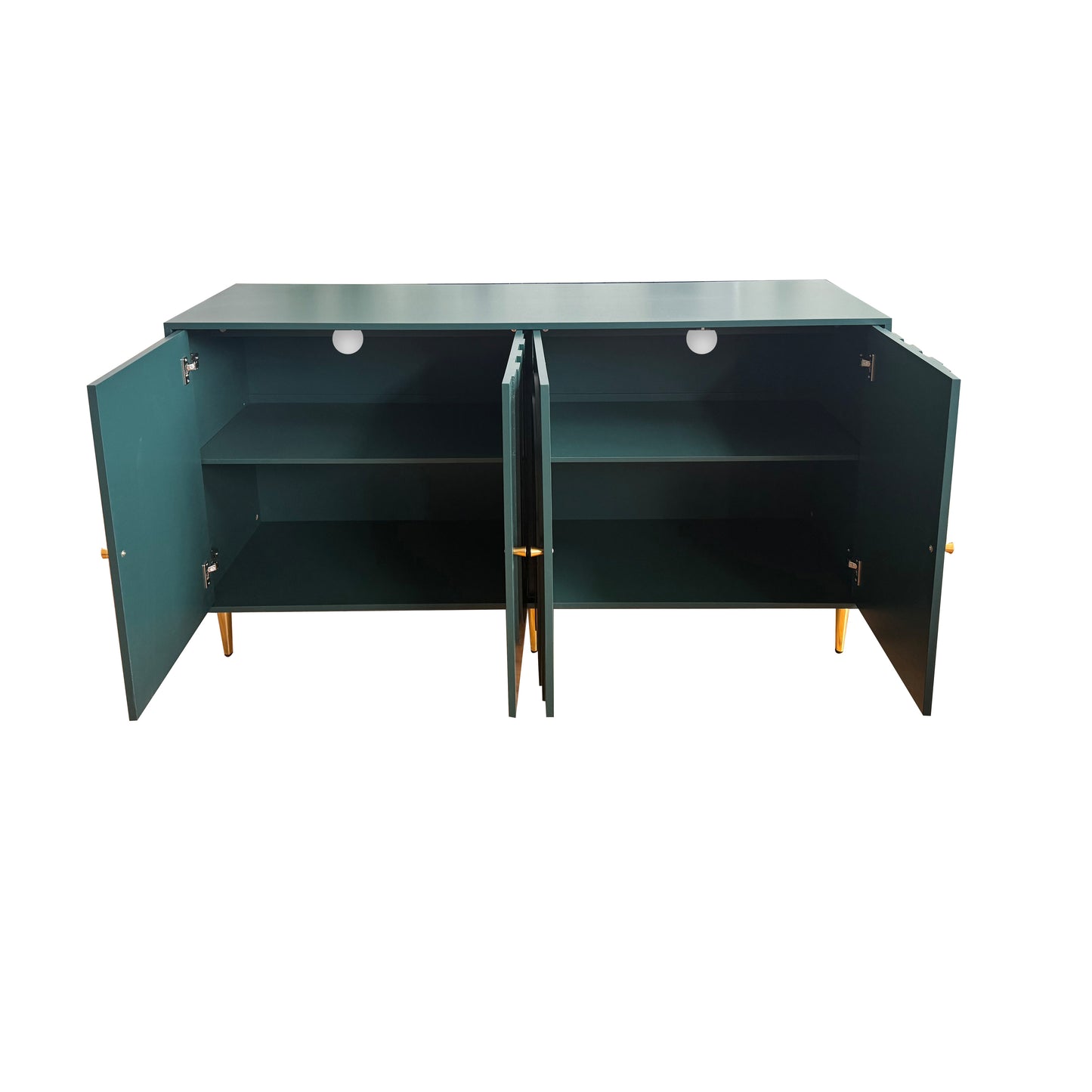 Modern Green Lacquered 4 Door Wooden Cabinet Sideboard Buffet Server Cabinet Storage Cabinet, for Living Room, Entryway, Hallway, Office, Kitchen and Dining Room image 10