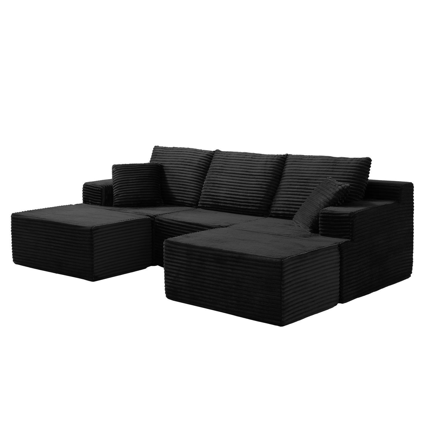 Modular Sectional Couches for Living Room, Deep Seat Compression Sofa with High-Density Memory Foam, Boneless Upholstered Couch image 1