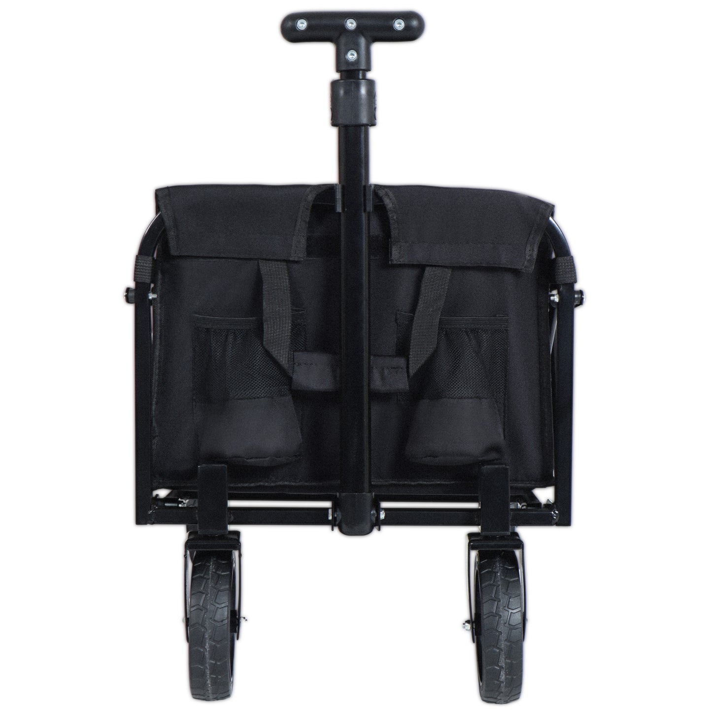 Expandable Dual-Layer Utility Wagon with 100% Extra Space - 225lbs Grocery Cart for Camping, Shopping, Sports, Gardening, Fishing, Black image 4