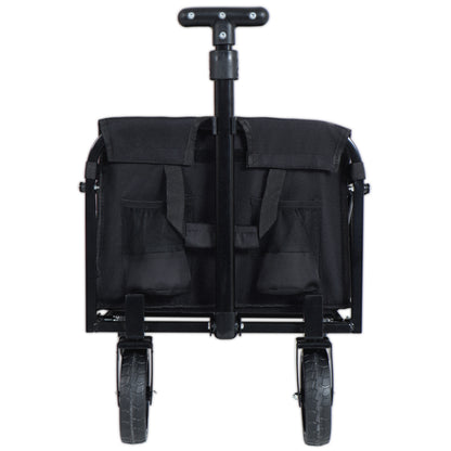 Expandable Dual-Layer Utility Wagon with 100% Extra Space - 225lbs Grocery Cart for Camping, Shopping, Sports, Gardening, Fishing, Black image 4