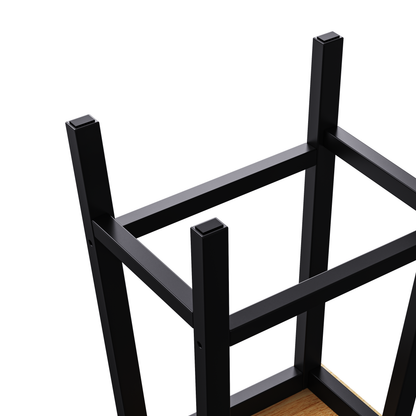 K&K Solid Wood Bar Stools (Not Cheap Iron), 25.6" Tall Set of 2 Bar Chairs, Kitchen Counter Stools with Footrests, Farmhouse Stools for Dining Room, Kitchen, Counter, Black image 5