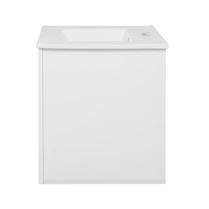 30" Vintage Bathroom Vanity with Ceramic Sink, with 3 Holes Single Ceramic Sink, Bathroom Storage Vanity Cabinet with 2 Soft Closing Doors image 11