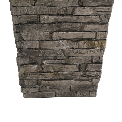 Tall Grey Stone-Effect MGO Planter - Indoor Outdoor Tall Square Plant Pot with Realistic Brick Texture, Weatherproof Heavy-Duty Container for Trees, Shrubs & Large Plants image 11